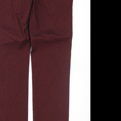 Womens UK Size 8 Marks and Spencer Regular Fit  Red Trousers