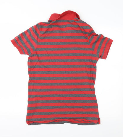 Engine Mens Red Striped   Polo Size M