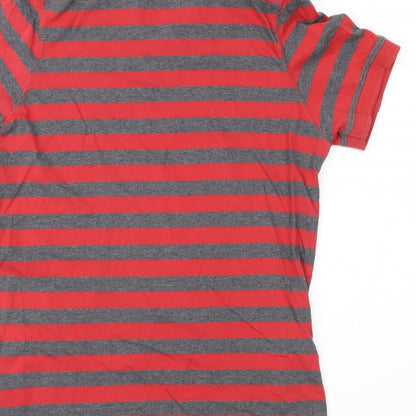 Engine Mens Red Striped   Polo Size M