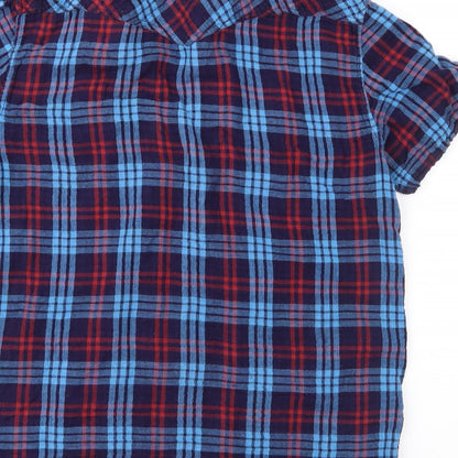 Pull&Bear Mens Blue Check   Button-Up Size M