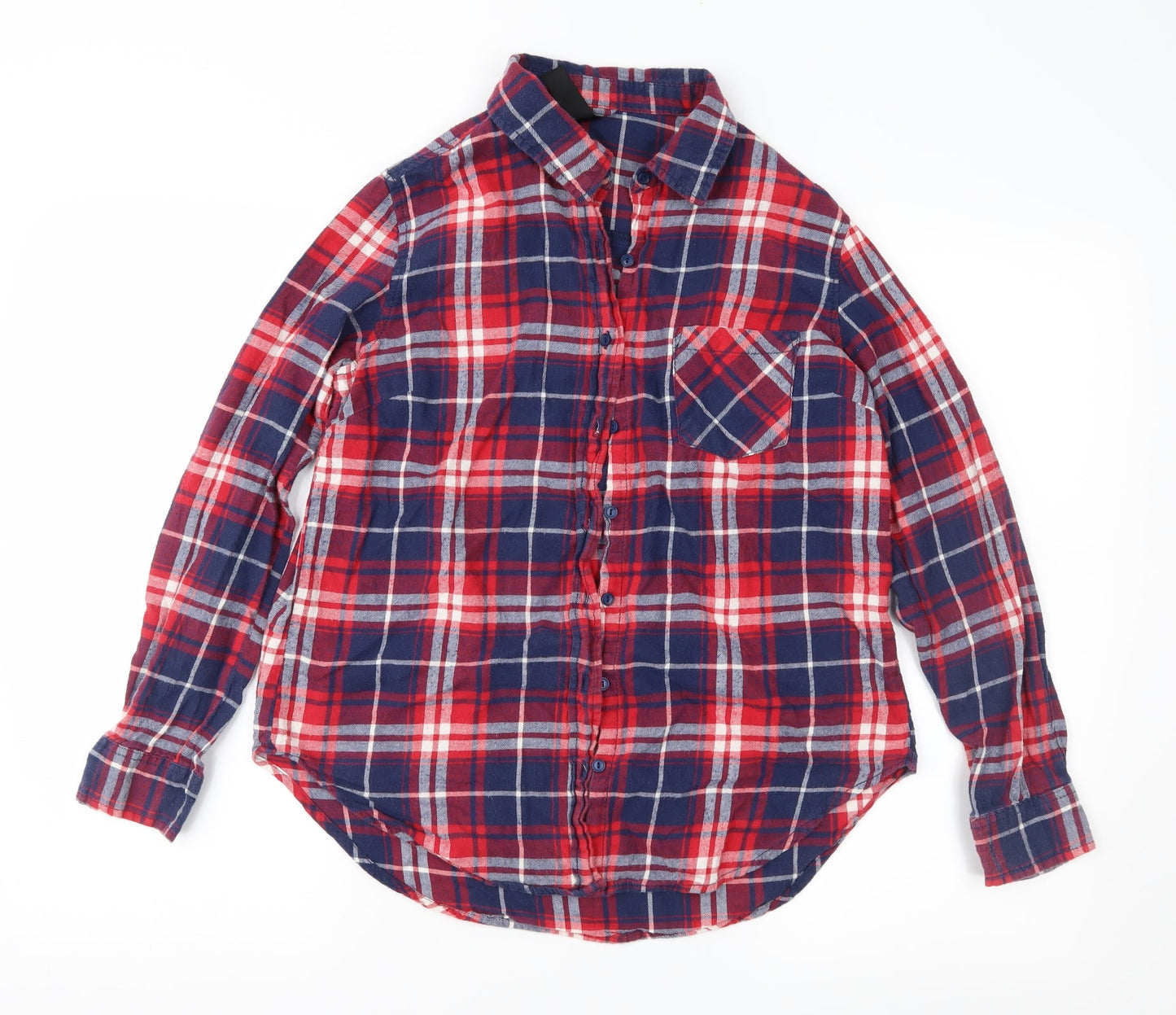 FACTORIE Womens Red Check  Basic Button-Up Size S