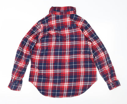 FACTORIE Womens Red Check  Basic Button-Up Size S