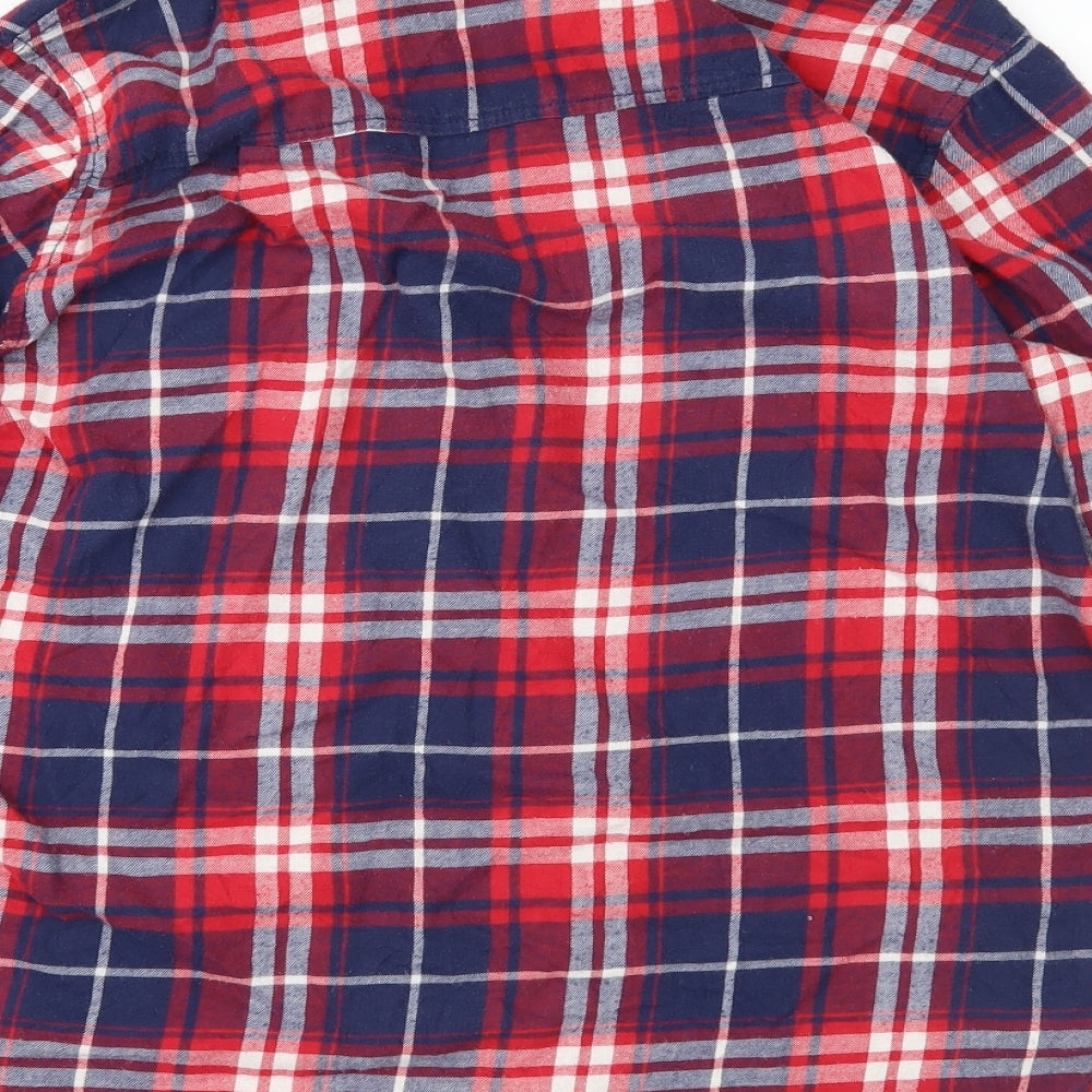 FACTORIE Womens Red Check  Basic Button-Up Size S