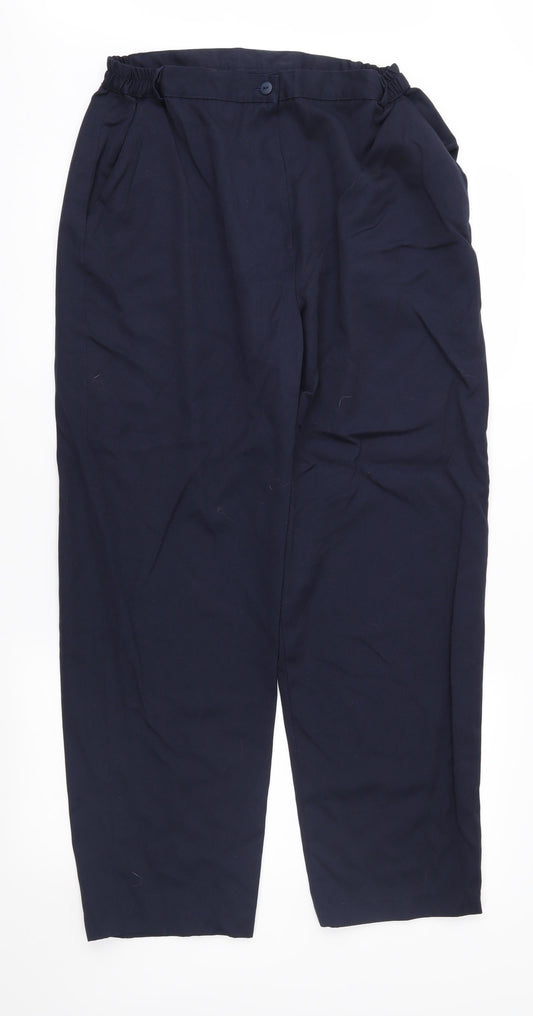 Womens UK Size 16 Preworn Regular Fit  Black Trousers