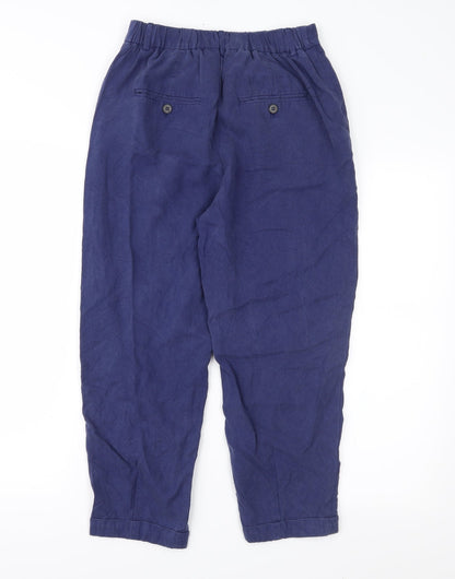 Womens UK Size S Zara Regular Fit Pedal Pusher Blue Trousers