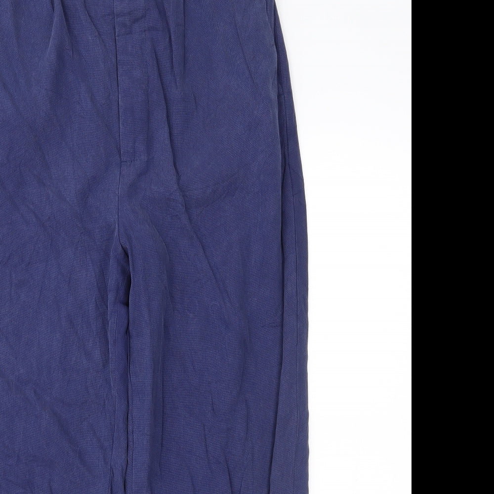 Womens UK Size S Zara Regular Fit Pedal Pusher Blue Trousers