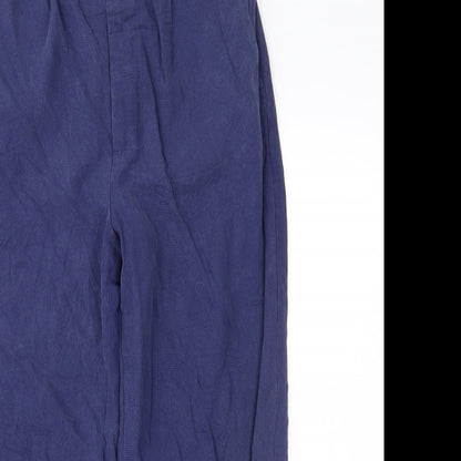 Womens UK Size S Zara Regular Fit Pedal Pusher Blue Trousers