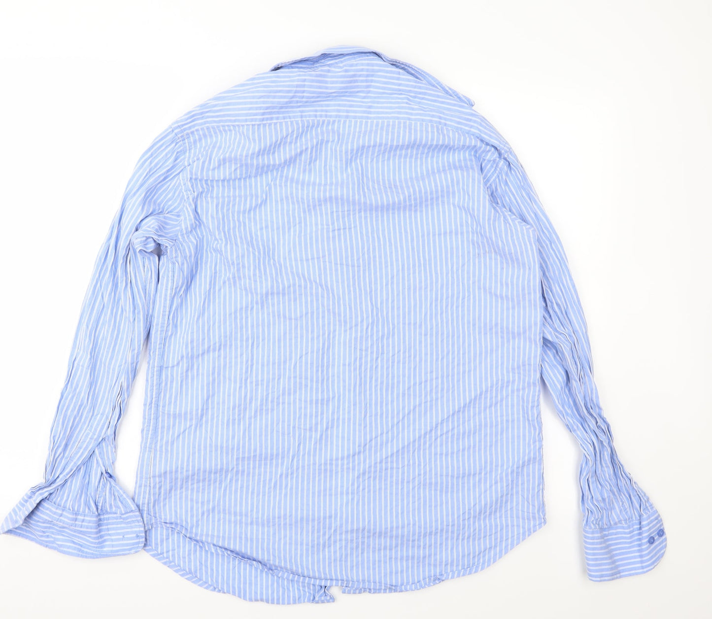 Mens UK Size 15.5 Chen One Blue  Button-Up Long Sleeve Casual Shirt