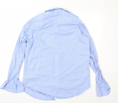 Mens UK Size 15.5 Chen One Blue  Button-Up Long Sleeve Casual Shirt