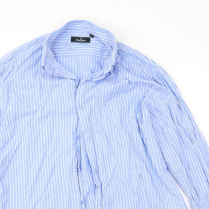 Mens UK Size 15.5 Chen One Blue  Button-Up Long Sleeve Casual Shirt