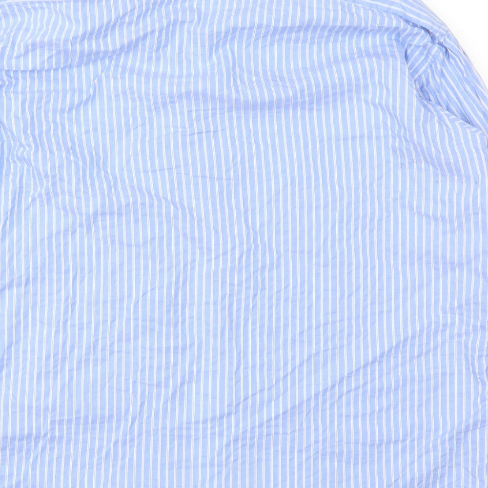 Mens UK Size 15.5 Chen One Blue  Button-Up Long Sleeve Casual Shirt
