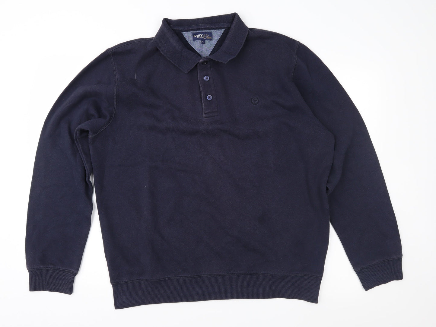 Mens UK Size L Easy Blue Pullover Sweatshirt