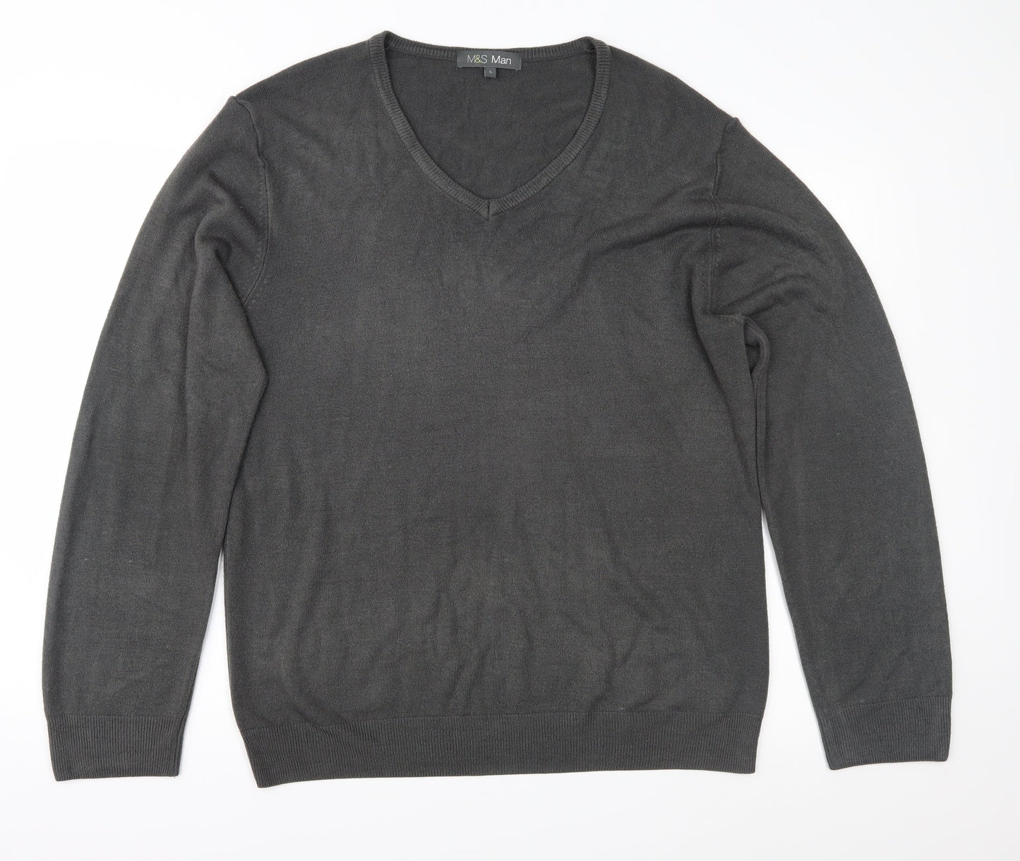 Marks and Spencer Mens Grey  Knit Pullover Jumper Size L