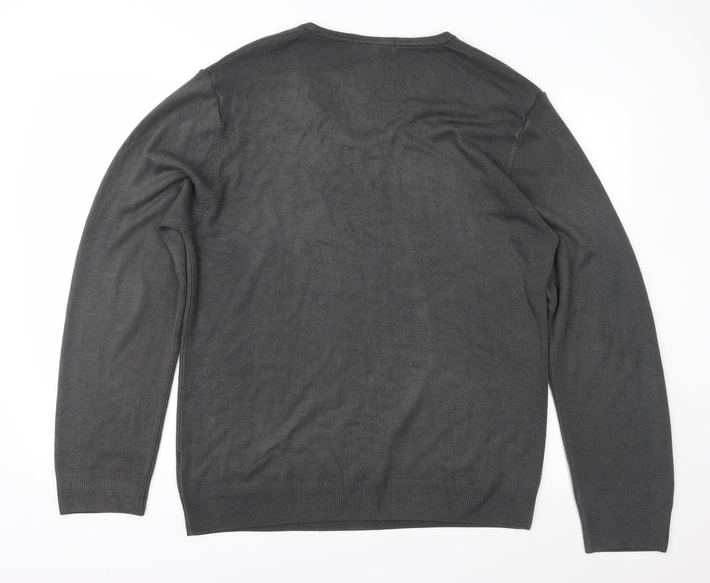 Marks and Spencer Mens Grey  Knit Pullover Jumper Size L