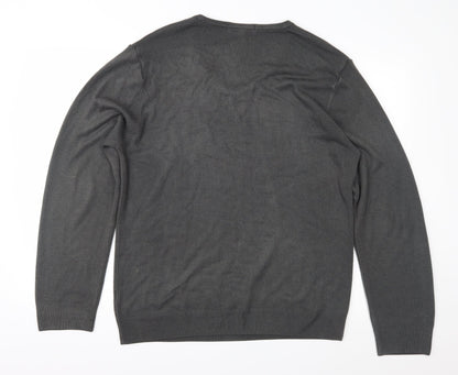 Marks and Spencer Mens Grey  Knit Pullover Jumper Size L