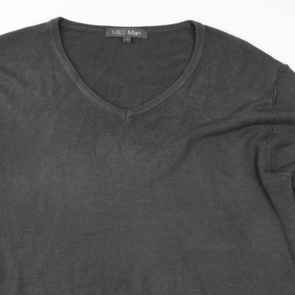 Marks and Spencer Mens Grey  Knit Pullover Jumper Size L