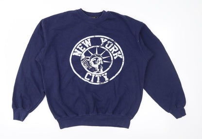 Mens UK Size S River Island Blue Pullover Sweatshirt