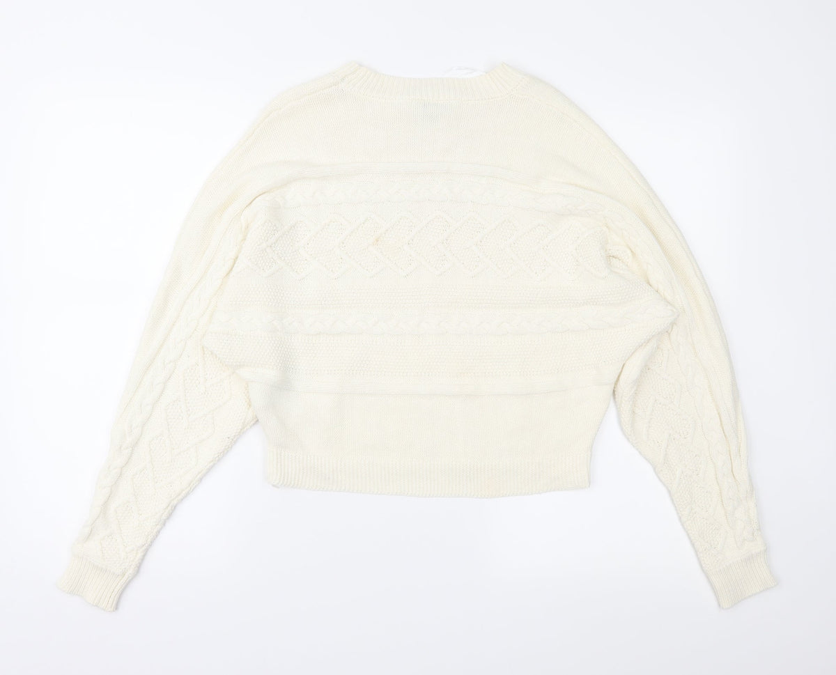 Miss Selfridge Womens Ivory  Knit Pullover Jumper Size 8