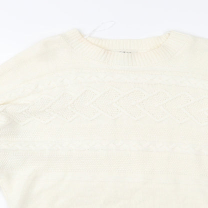 Miss Selfridge Womens Ivory  Knit Pullover Jumper Size 8