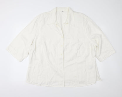 Womens UK Size 26 Preworn Ivory Basic Button-Up