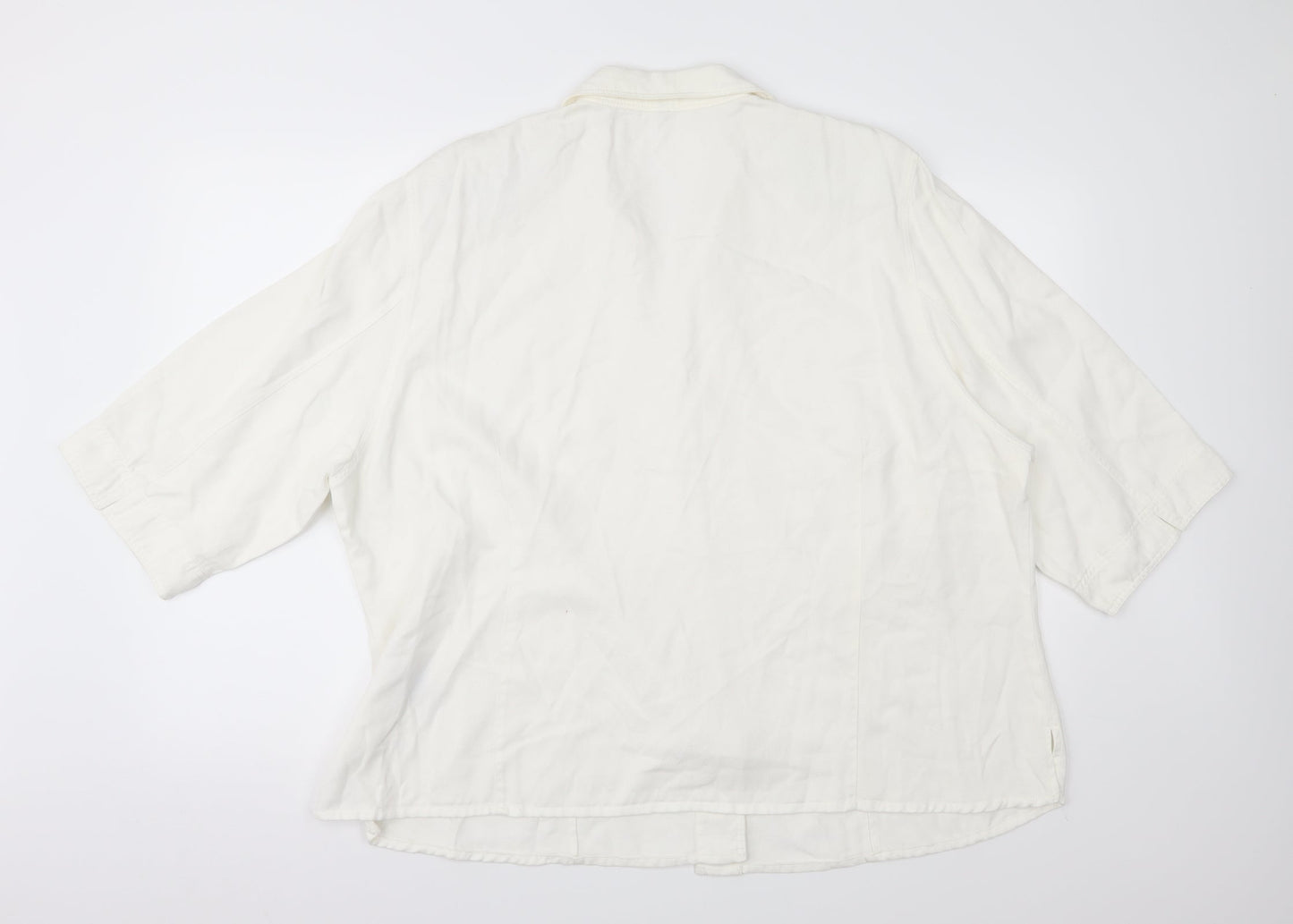 Womens UK Size 26 Preworn Ivory Basic Button-Up