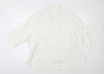 Womens UK Size 26 Preworn Ivory Basic Button-Up