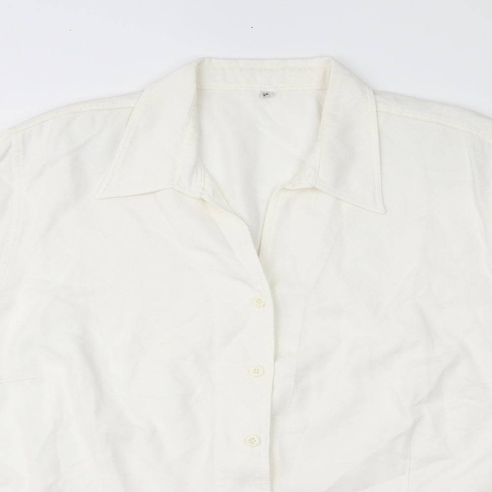 Womens UK Size 26 Preworn Ivory Basic Button-Up