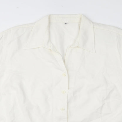 Womens UK Size 26 Preworn Ivory Basic Button-Up