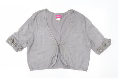 Together Womens Grey  Knit Cardigan Jumper Size 16
