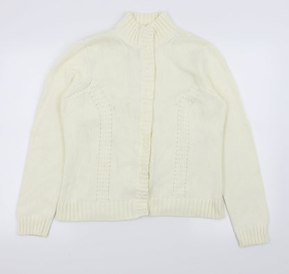 M&S Womens White   Cardigan Jumper Size 16