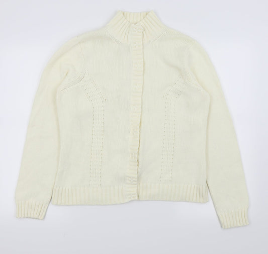 Marks & Spencer Womens White   Cardigan Jumper Size 16