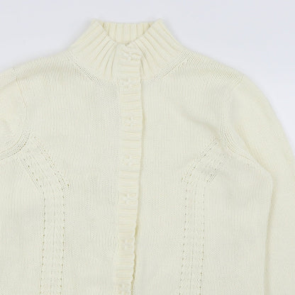 M&S Womens White   Cardigan Jumper Size 16