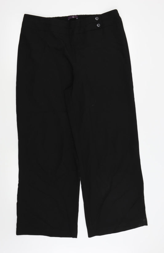 Evans Womens Black   Trousers  Size 16 L28 in
