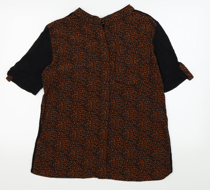 Womens UK Size 14 NEXT Black Basic Button-Up