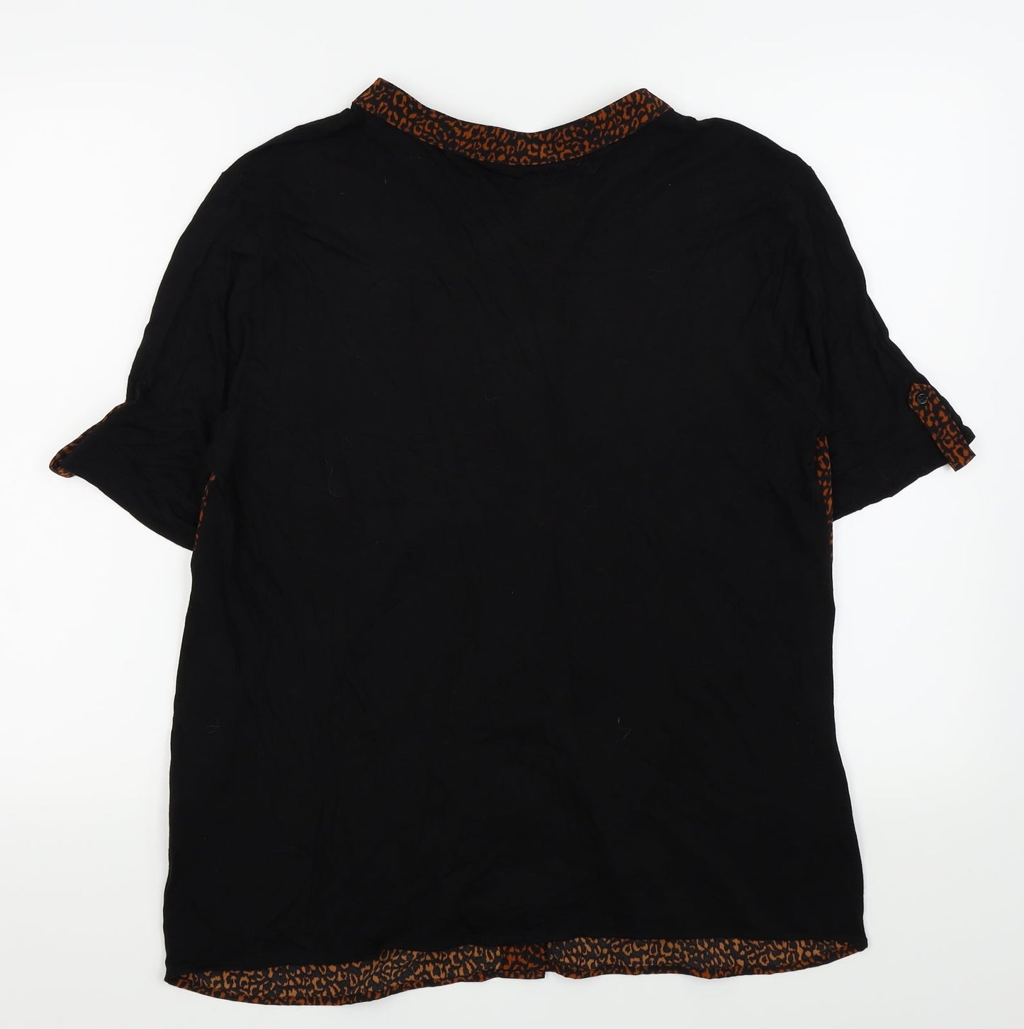 Womens UK Size 14 NEXT Black Basic Button-Up