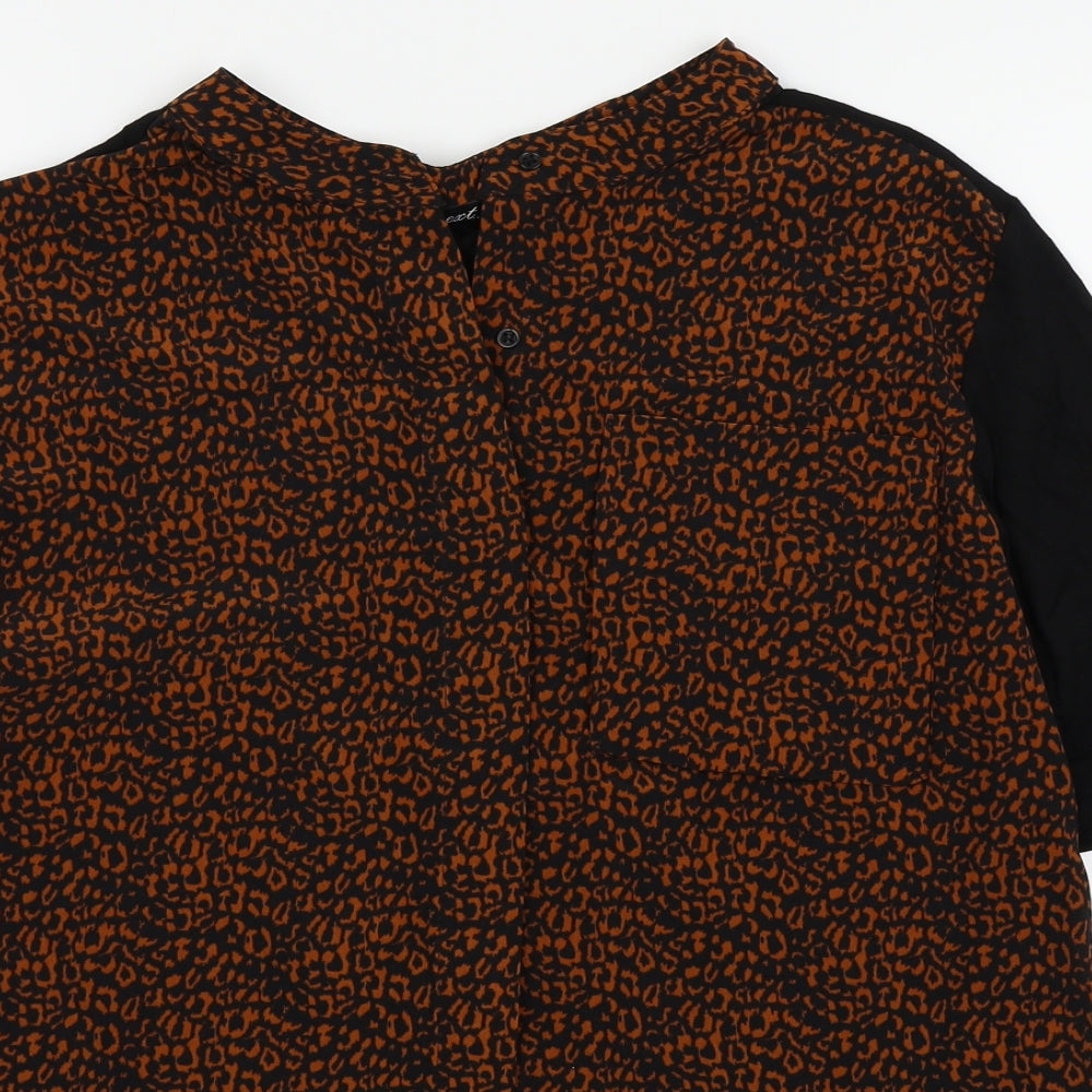Womens UK Size 14 NEXT Black Basic Button-Up