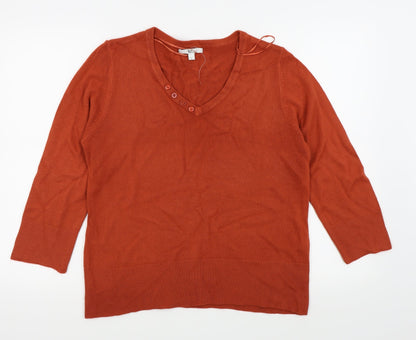 Womens UK Size L Klass Orange Basic T-Shirt