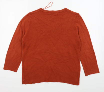 Womens UK Size L Klass Orange Basic T-Shirt
