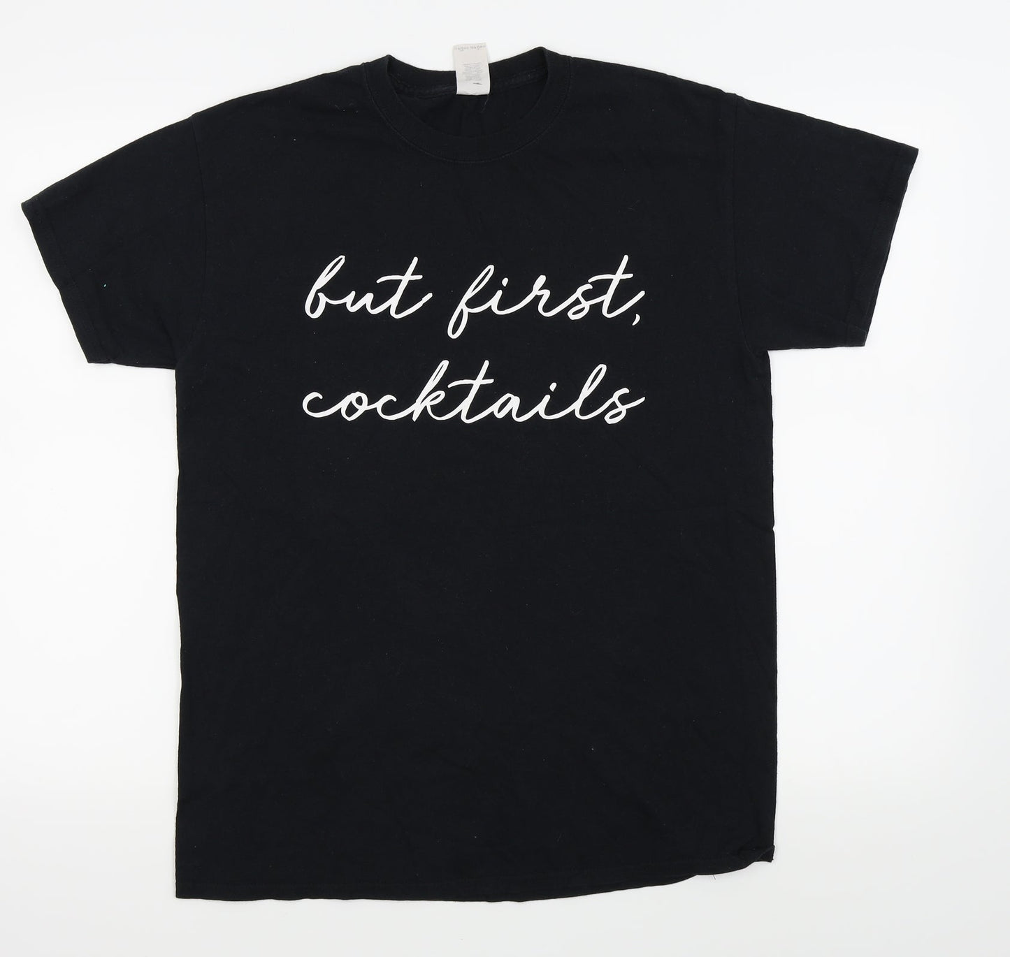 Womens UK Size M Gildan Black Basic T-Shirt