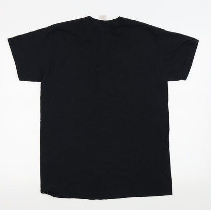 Womens UK Size M Gildan Black Basic T-Shirt