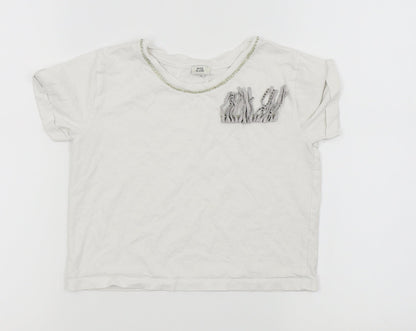 River Island Girls White   Basic T-Shirt Size 7-8 Years