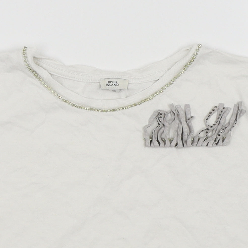 River Island Girls White   Basic T-Shirt Size 7-8 Years
