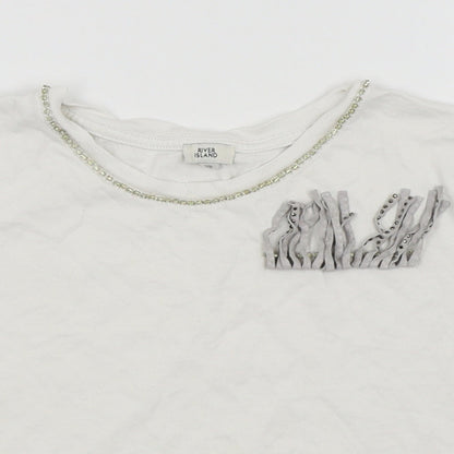 River Island Girls White   Basic T-Shirt Size 7-8 Years