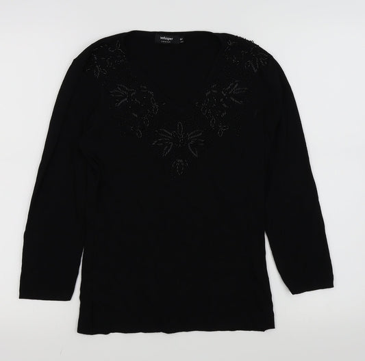 Whisper Womens Black   Pullover Jumper Size M