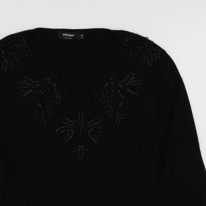 Whisper Womens Black   Pullover Jumper Size M