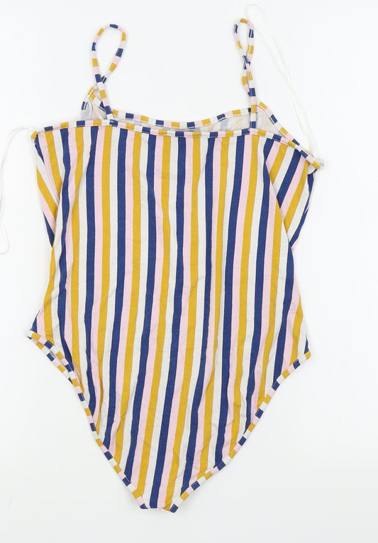 Primark Womens Multicoloured Striped  Bodysuit One-Piece Size 12