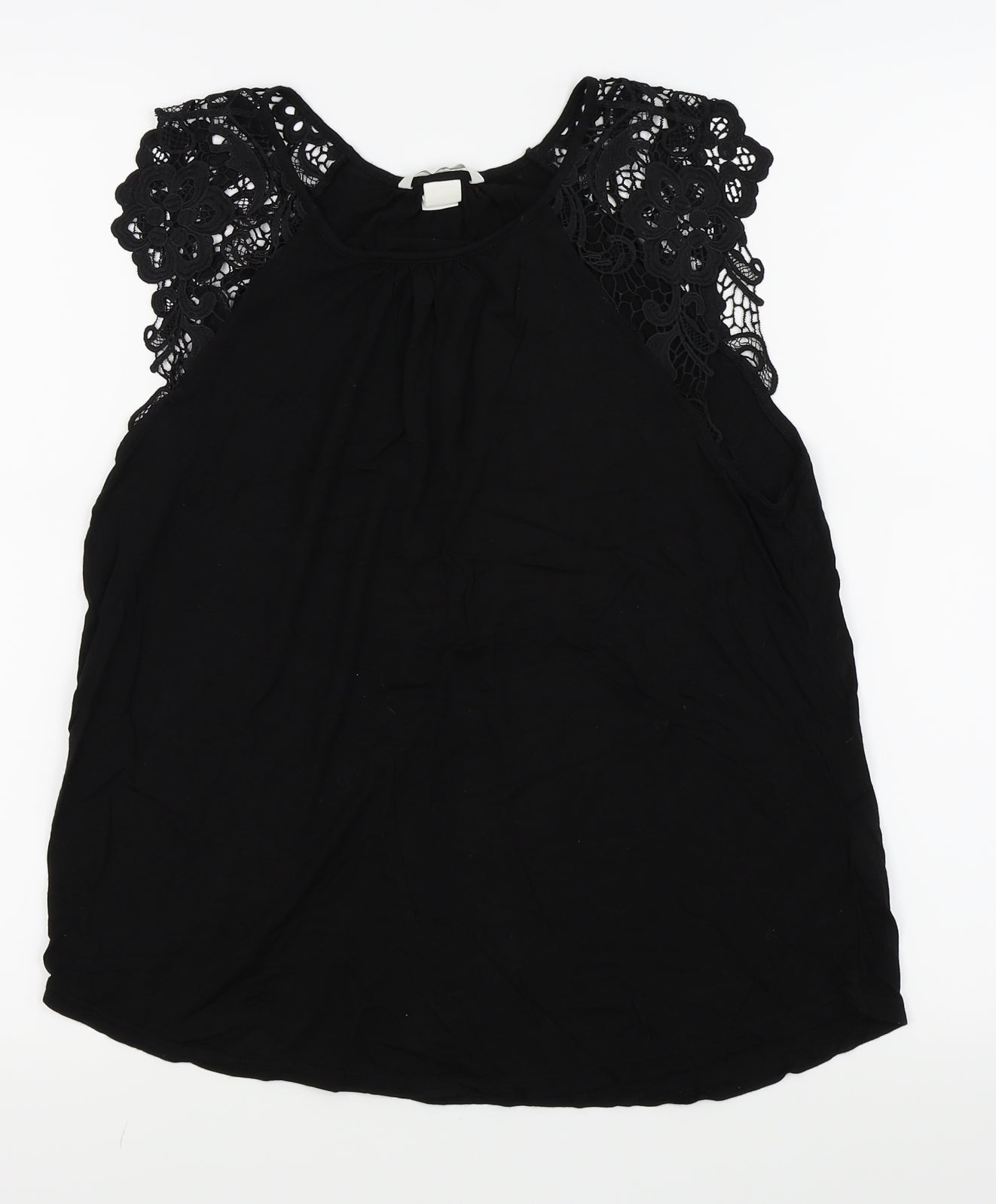 Womens UK Size M H&M Black Basic T-Shirt