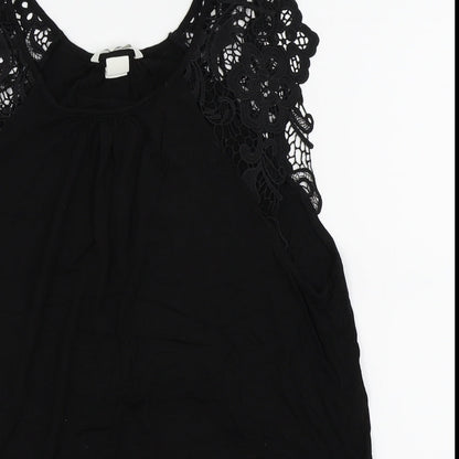 Womens UK Size M H&M Black Basic T-Shirt