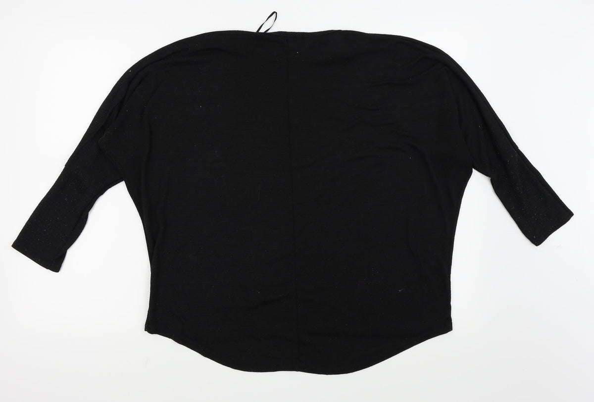 FUNKY FIT Womens Black   Basic T-Shirt Size M