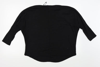 FUNKY FIT Womens Black   Basic T-Shirt Size M